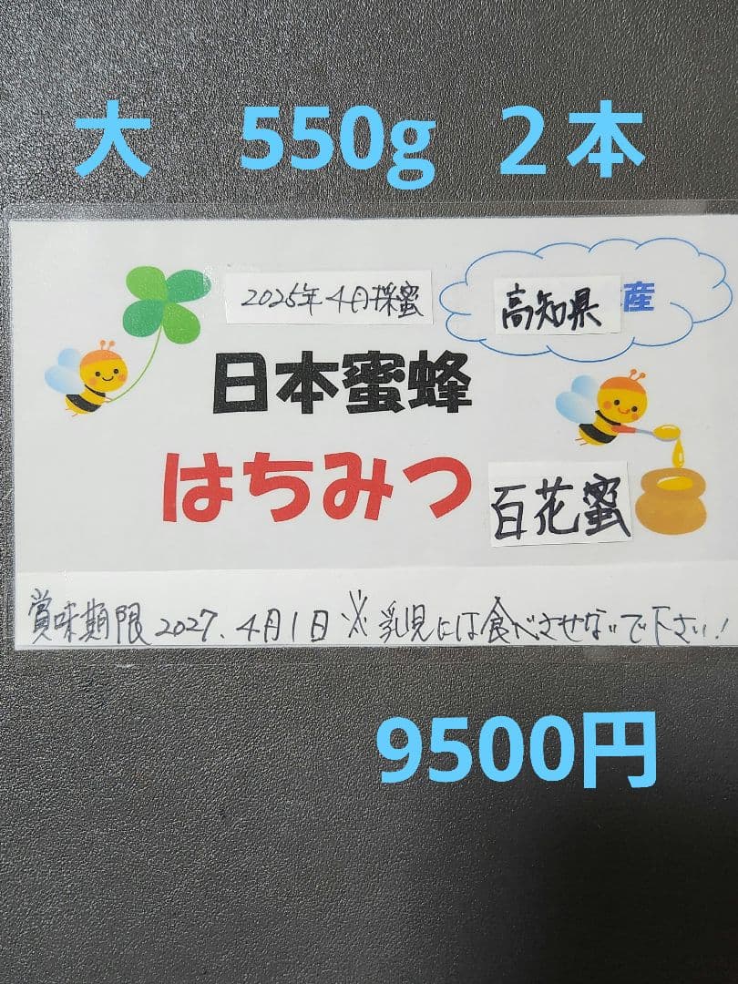 日本蜜蜂はちみつ　550g ２本
