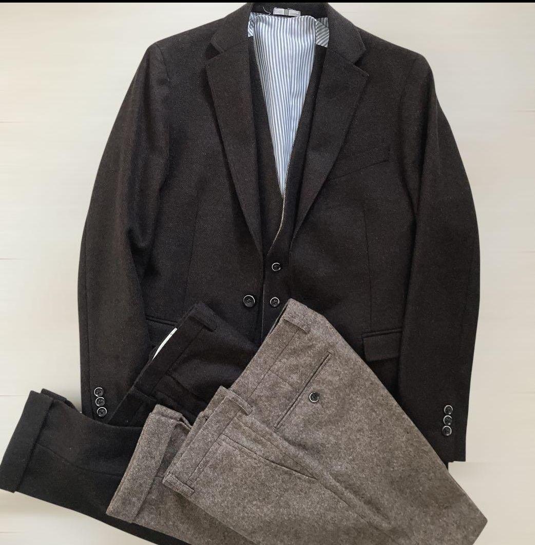 【美品】スーツセレクト 3ピース セットアップ 　ネイビーY5
