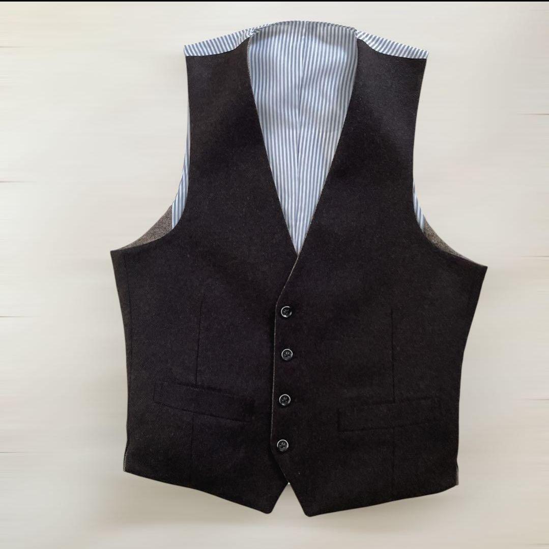 【美品】スーツセレクト 3ピース セットアップ 　ネイビーY5