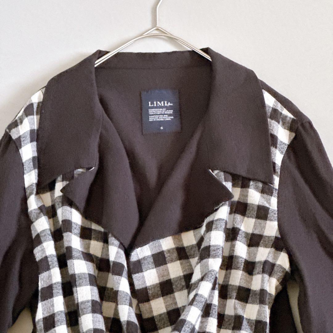 希少デザイン✨LIMI feu 変形シャツジャケット チェックレイヤードデザイン