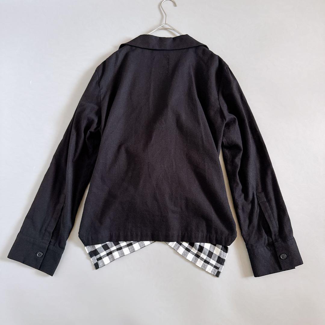 希少デザイン✨LIMI feu 変形シャツジャケット チェックレイヤードデザイン