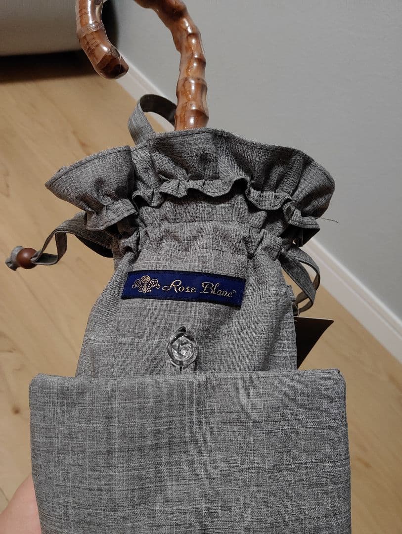 芦屋ロサブラン 折りたたみ日傘 ダンガリーグレー 曲がり手元　二段折り