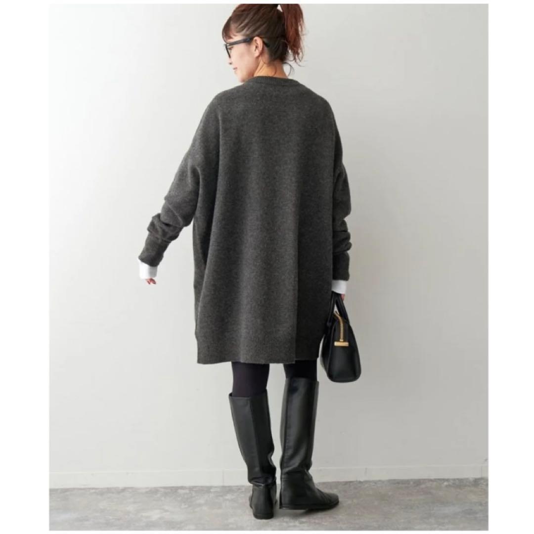 【美品】 スピックアンドスパン クルーネック ワイドチュニック プルオーバー