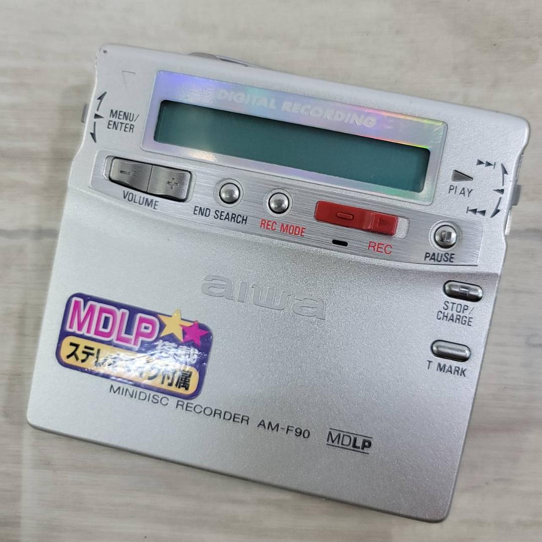【美品】aiwa ポータブルMDレコーダー AM-F90