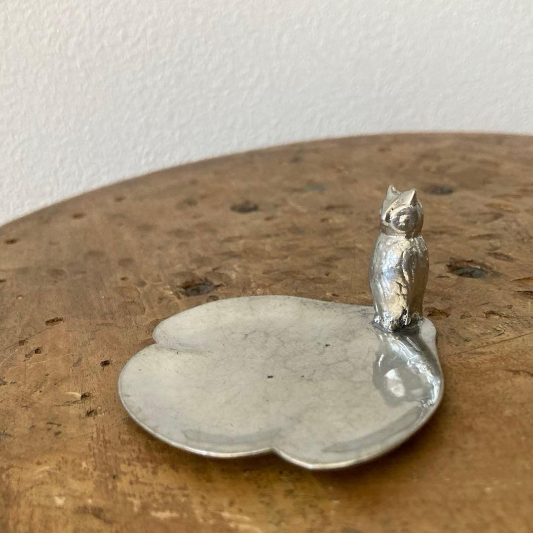 大変希少なアルフェニデ製アンティークピューター トレイ（フクロウ）