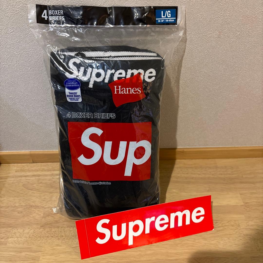 新品☆Supreme シュプリーム 4枚 ボクサーパンツ ブラック 黒 L