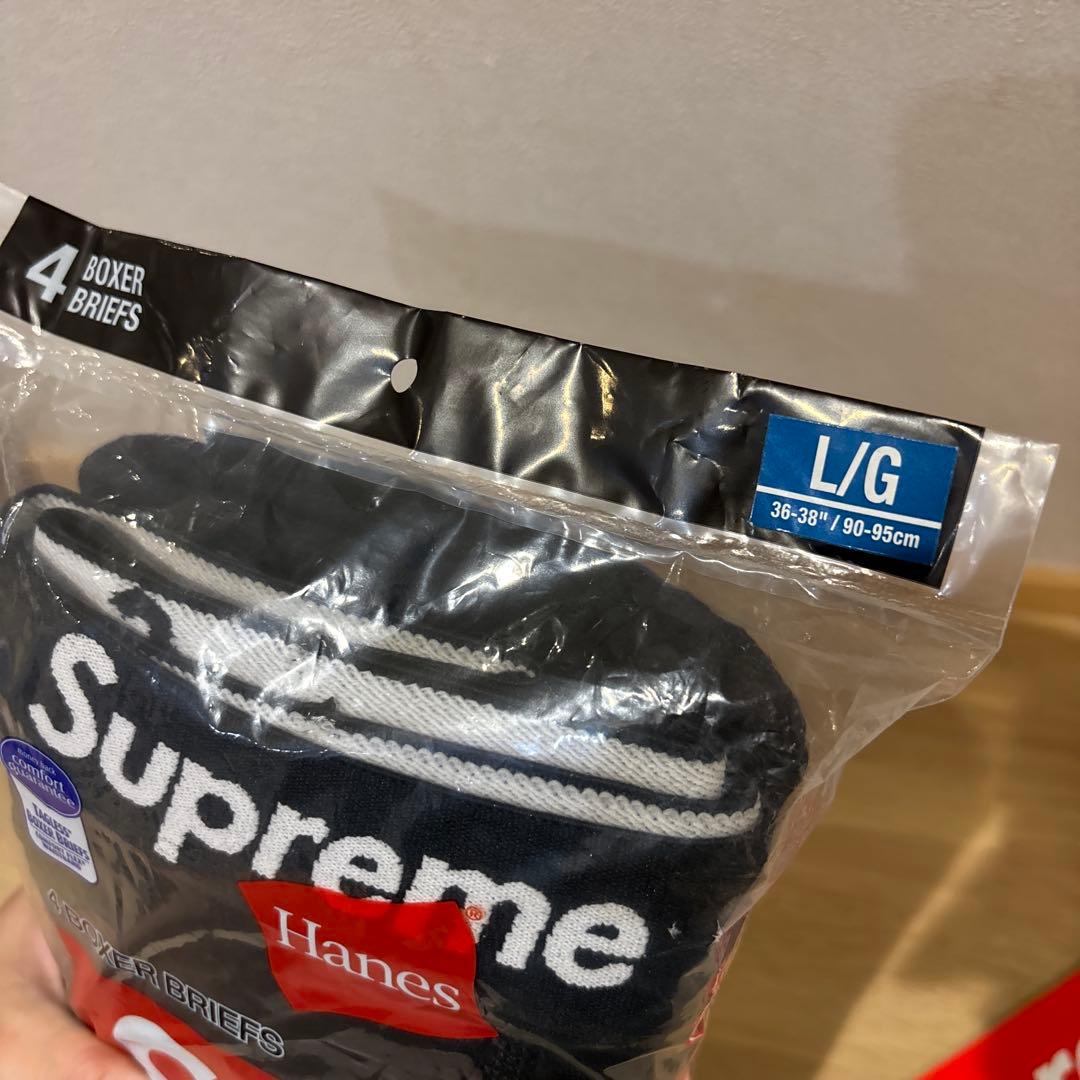 新品☆Supreme シュプリーム 4枚 ボクサーパンツ ブラック 黒 L