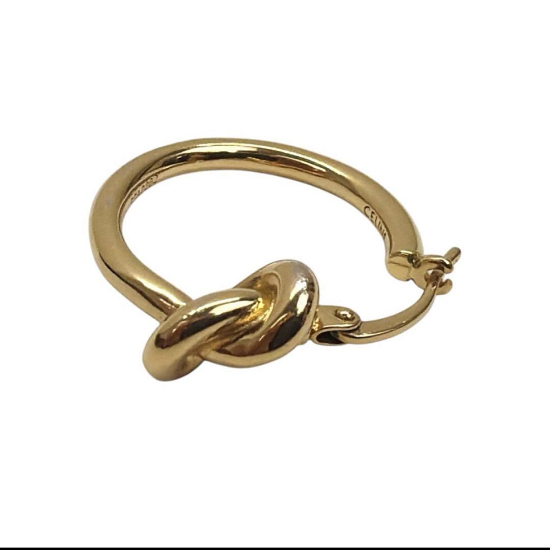 CELINEノットスモールフープピアスゴールド