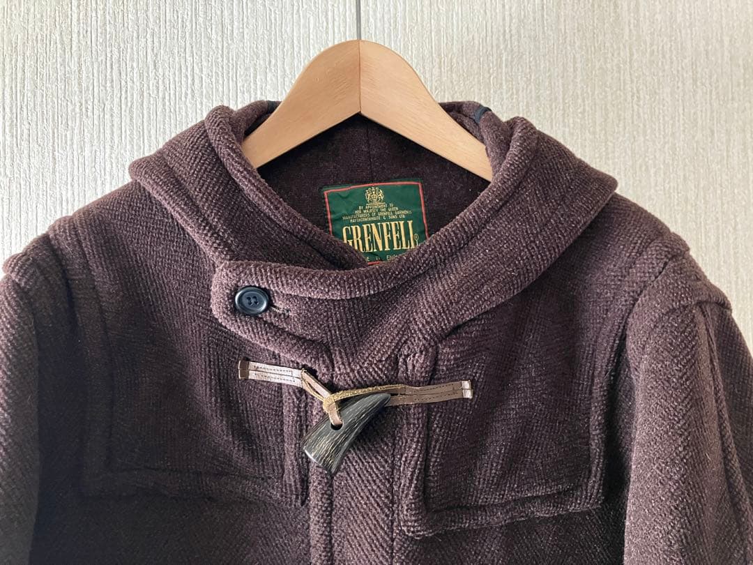 【極美品/英国製】80s GRENFELL ロングダッフルコート エルメス生地
