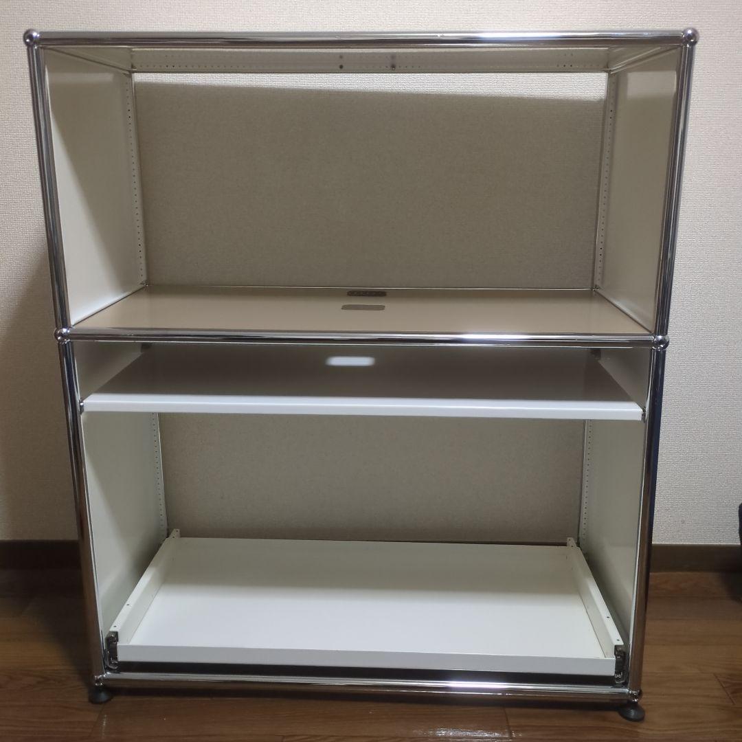 USM ハラー ホワイトキャビネット 1連2段