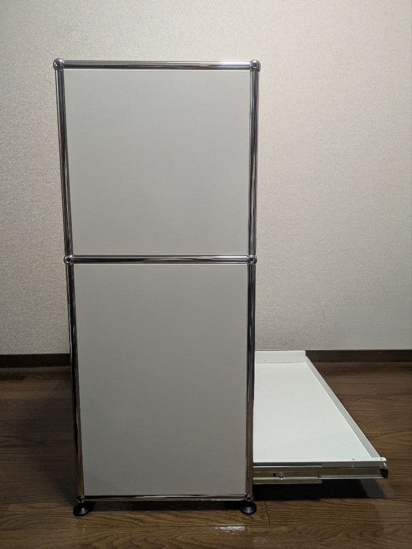 USM ハラー ホワイトキャビネット 1連2段