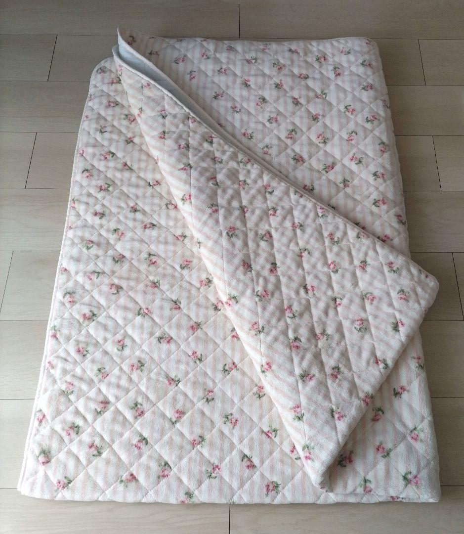 ローラアシュレイ　ローズ柄　敷きパッド　ダブル