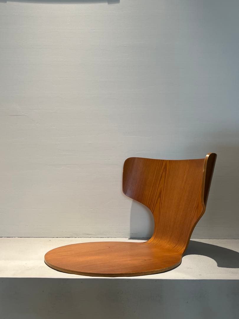 セール 希少 天童木工 剣持勇 ヴィンテージ カブト座椅子／欅材プライウッド