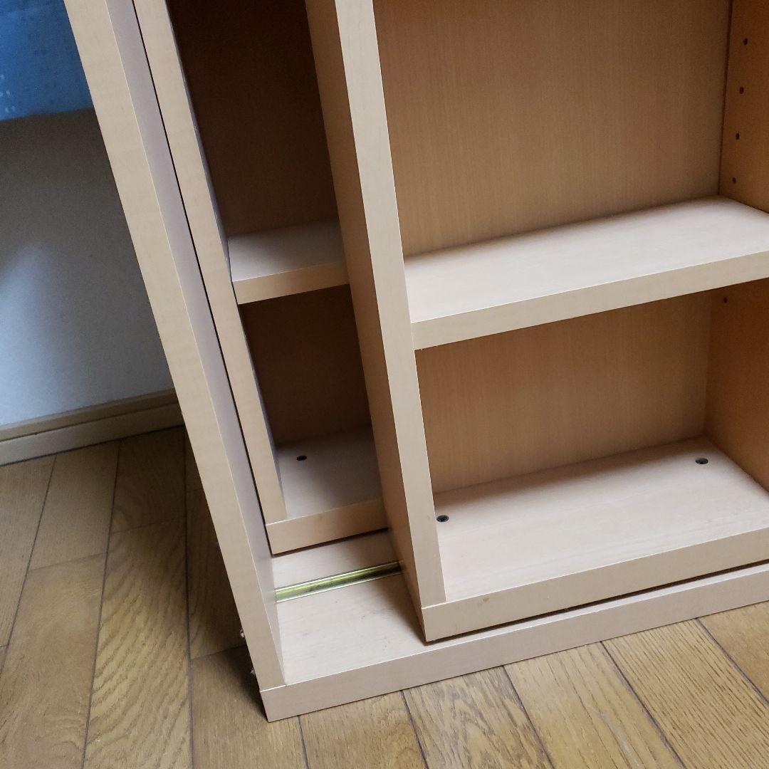 【アンティーク】スライド式本箱　3列