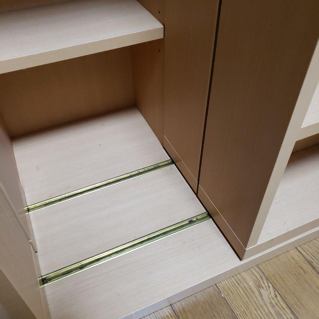 【アンティーク】スライド式本箱　3列