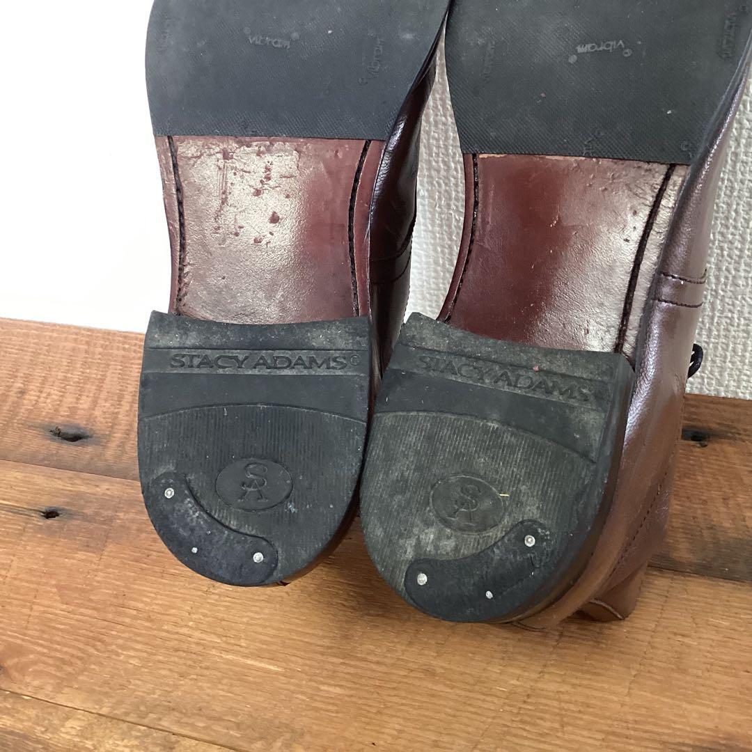 STACY ADAMS レースアップキャップトゥブーツ ブラウン 8 1/2