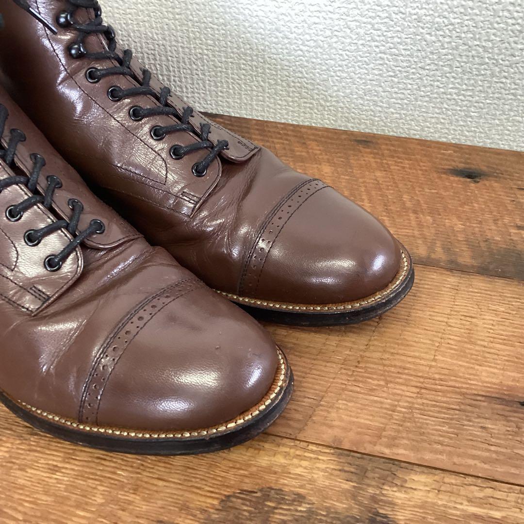 STACY ADAMS レースアップキャップトゥブーツ ブラウン 8 1/2