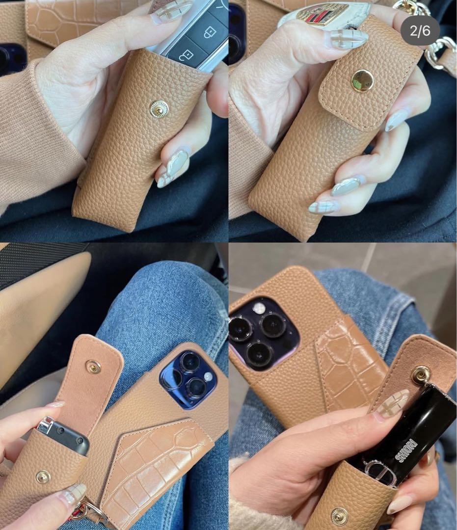 お値下げ明日まで⭐︎iPhone16pro ケース リップケース・ストラップ付き