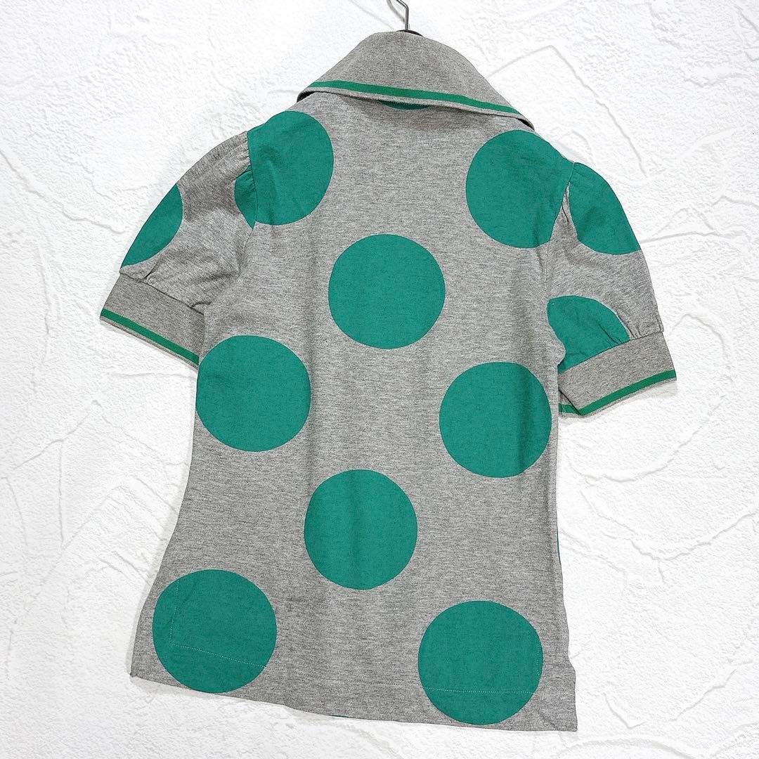 ヴィヴィアンウエストウッド ポロシャツ リボンオーブ 刺繍 ドット パフスリーブ