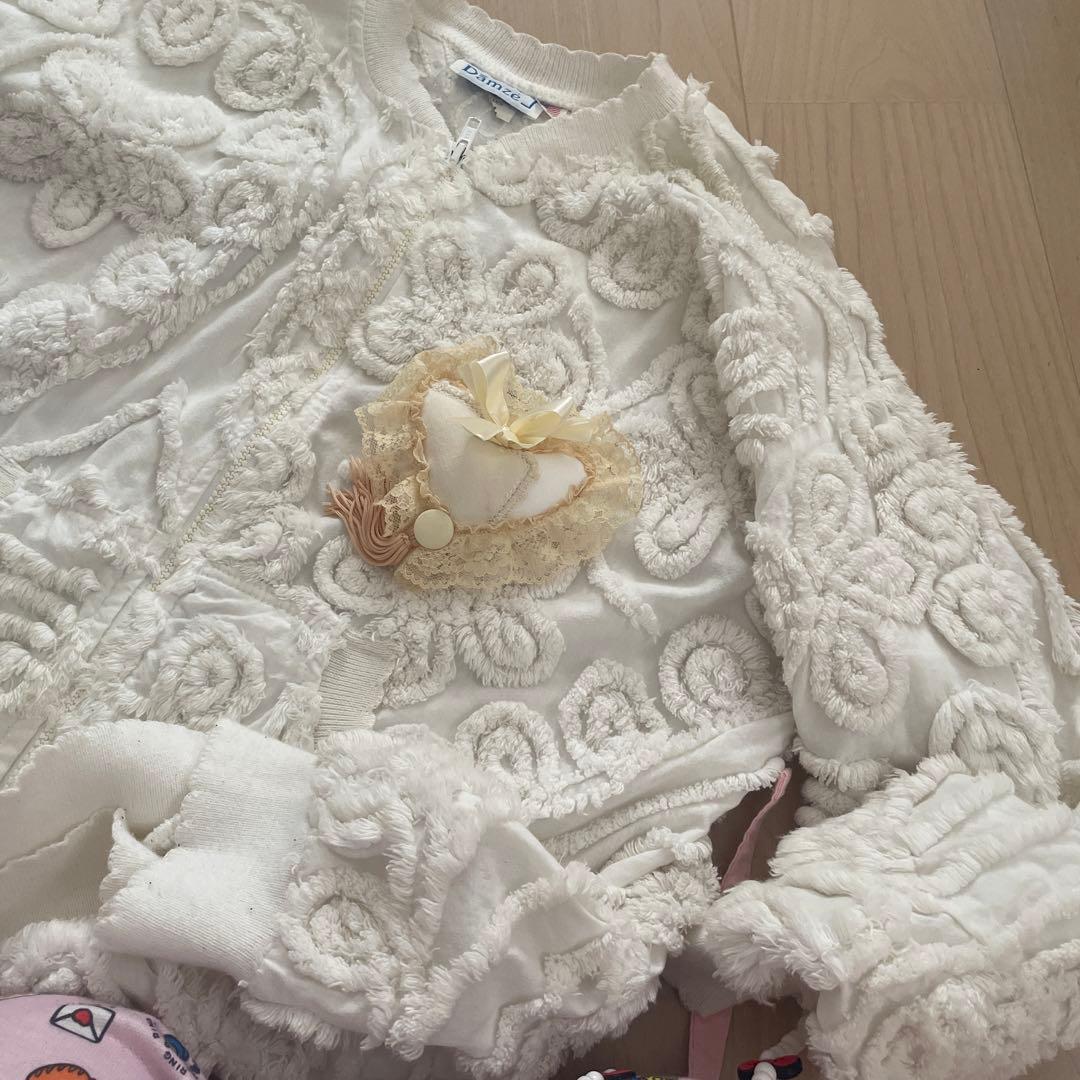 KIKI2♡シェニールのヴィンテージブルゾン グニフニ♡ハートブローチ