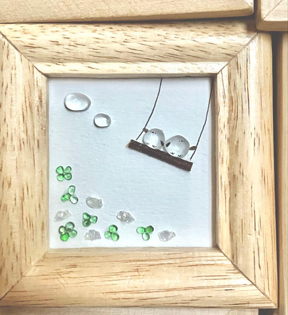 ハンドメイド作品セット⭐︎シマエナガ　シーグラスアート