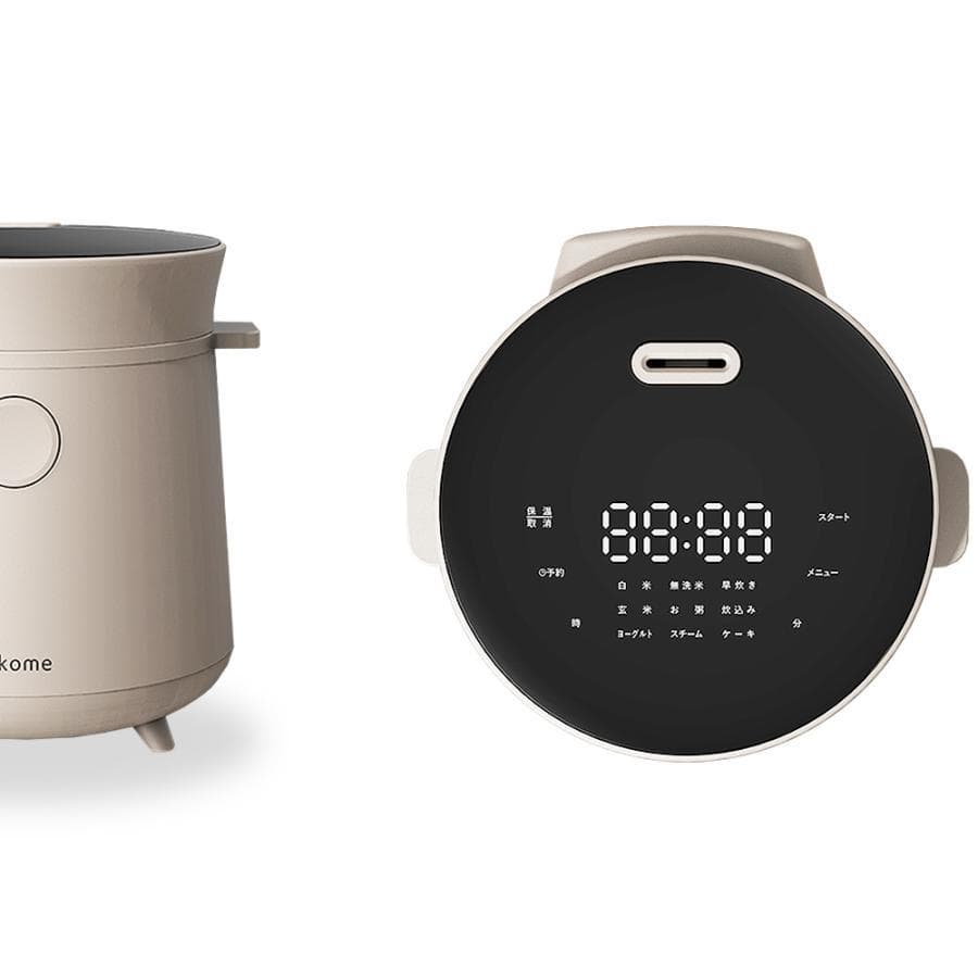 *おしゃれ家電★ 1年保証 炊飯器 2合 レシピ付 ホワイト 他カラー有