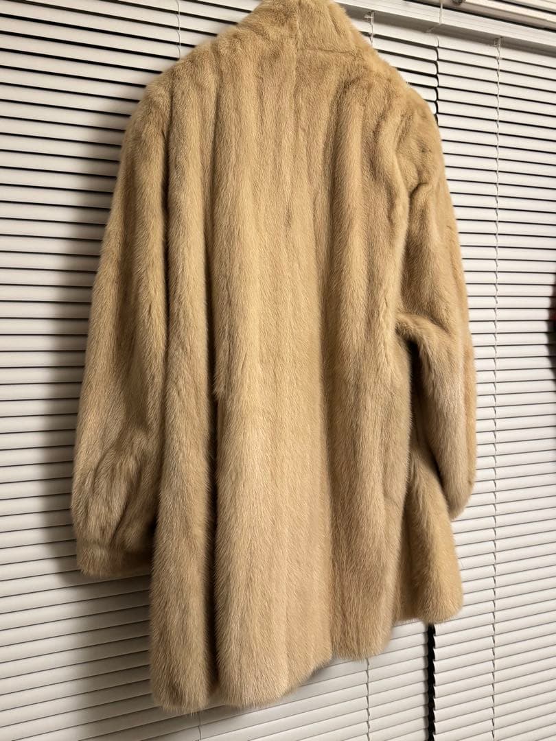 裾幅150 着丈86 ヴィンテージ　ミンク　ベージュ　高級　ロングコート　毛皮