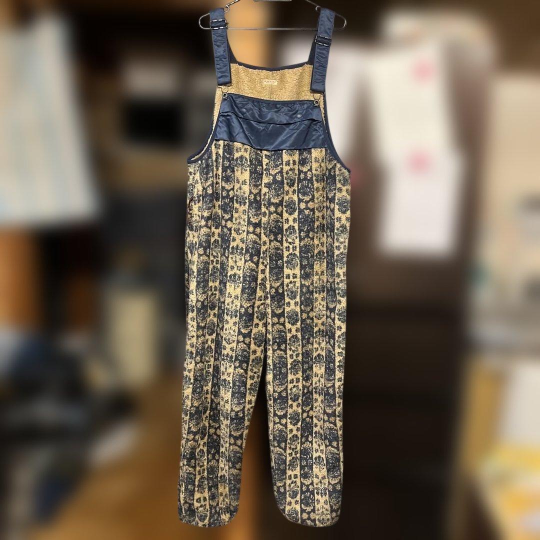 KAPITAL キャピタル ダマスクストライプ柄 フリース　オーバーオール L