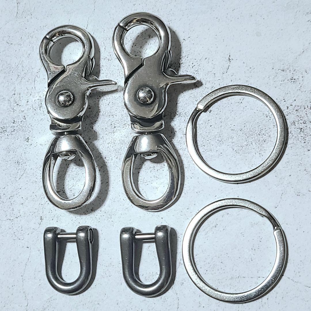 バラ売り可能 新品未使用 2点セット 925 クロス キーホルダー クリップ