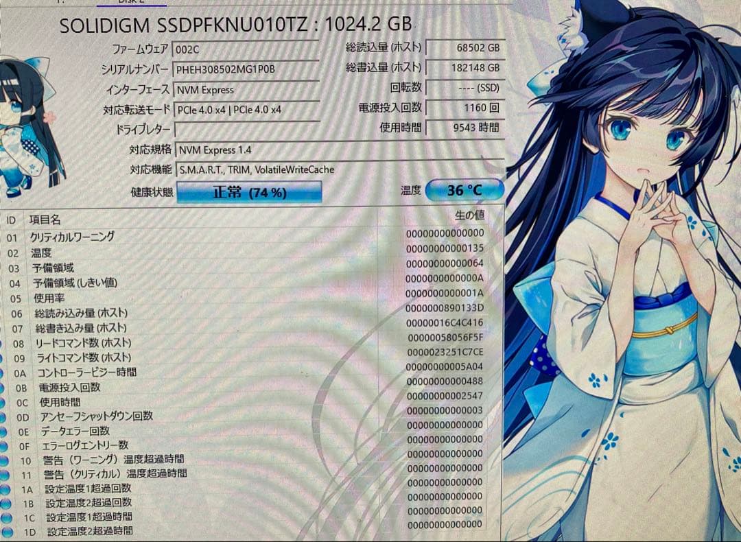 正常動作品SOLIDIGM P41 Plus gen4 1TB Nvme SSD