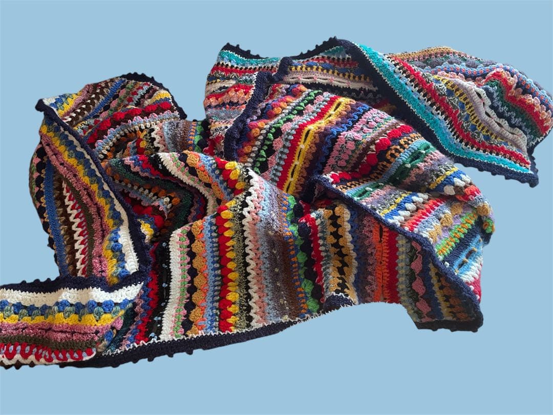 ⇒ハンドメイド｜ スパイシーブランケット かぎ編み マルチカバー