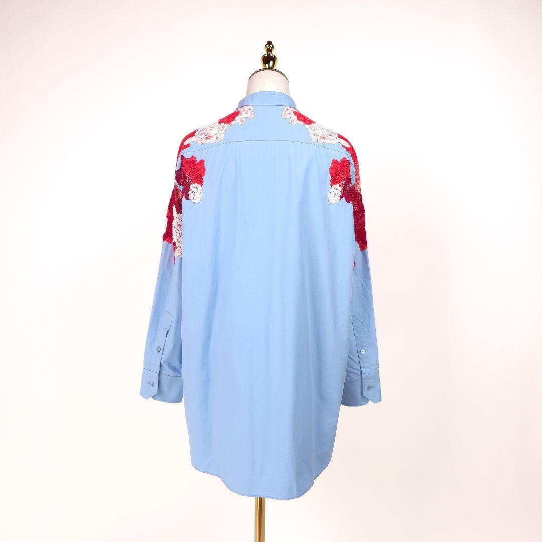 新品 ヴァレンティノ フラワーレース切替 シャツ ブラウス 米倉涼子 40 刺繍