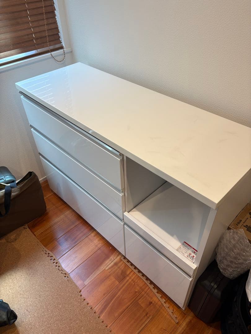 優さま専用 ホワイト キッチンボード 引き出し式収納 幅120cm