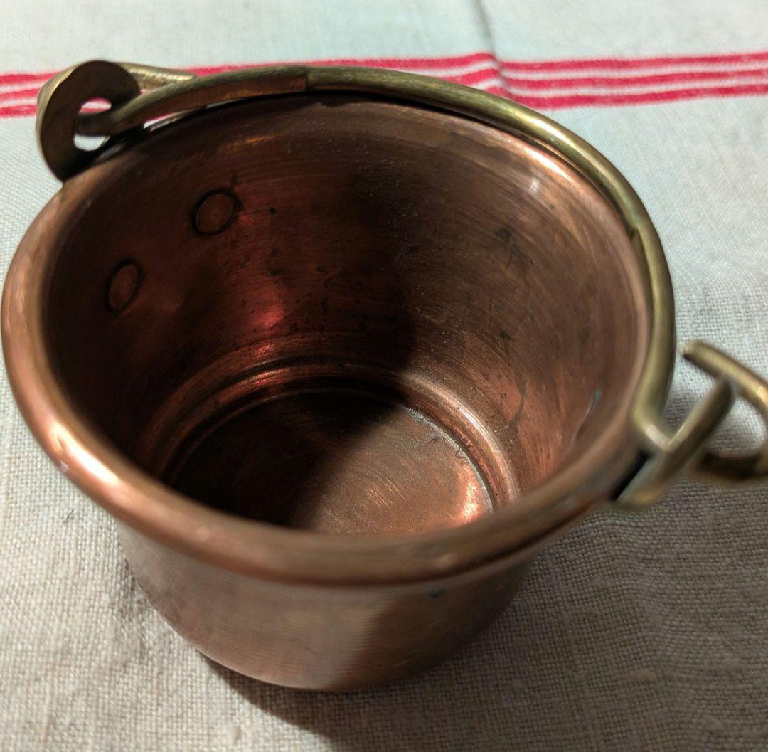 フランスアンティーク　ディネット 銅製ままごと ミニチュアキッチン道具 4個