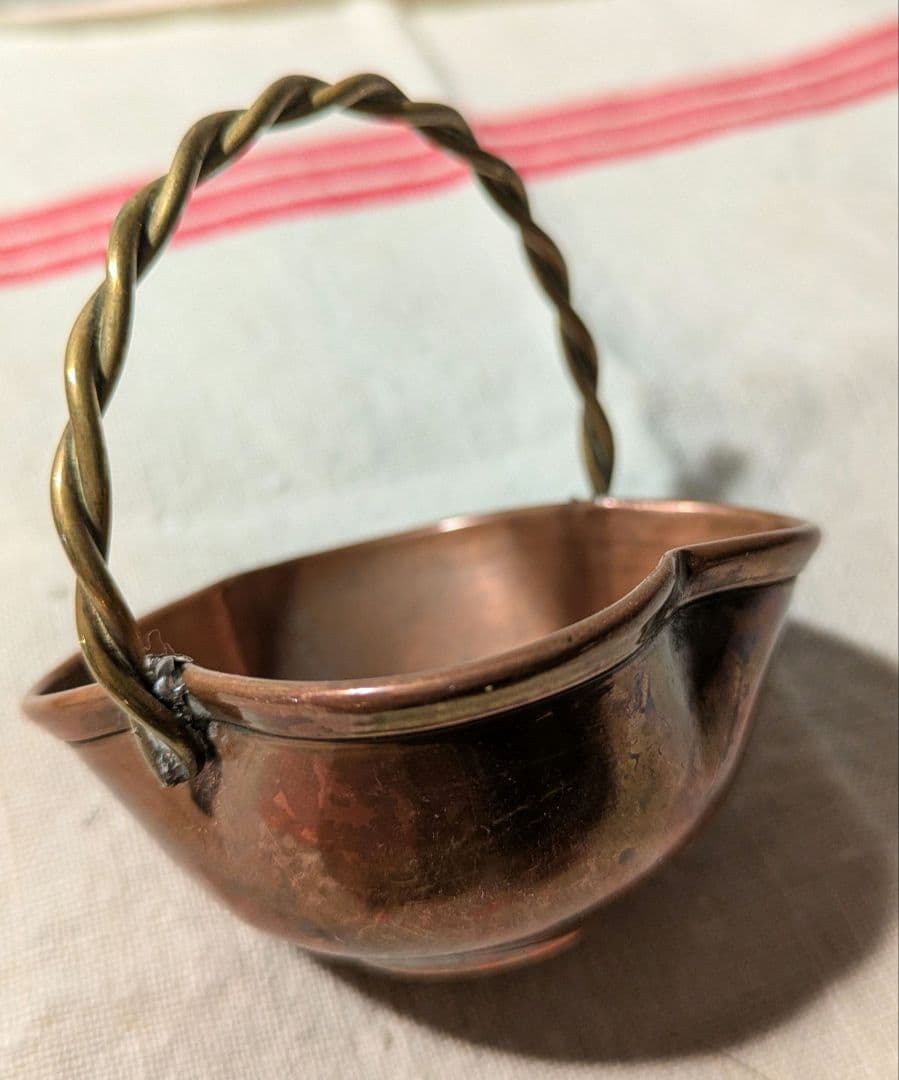 フランスアンティーク　ディネット 銅製ままごと ミニチュアキッチン道具 4個