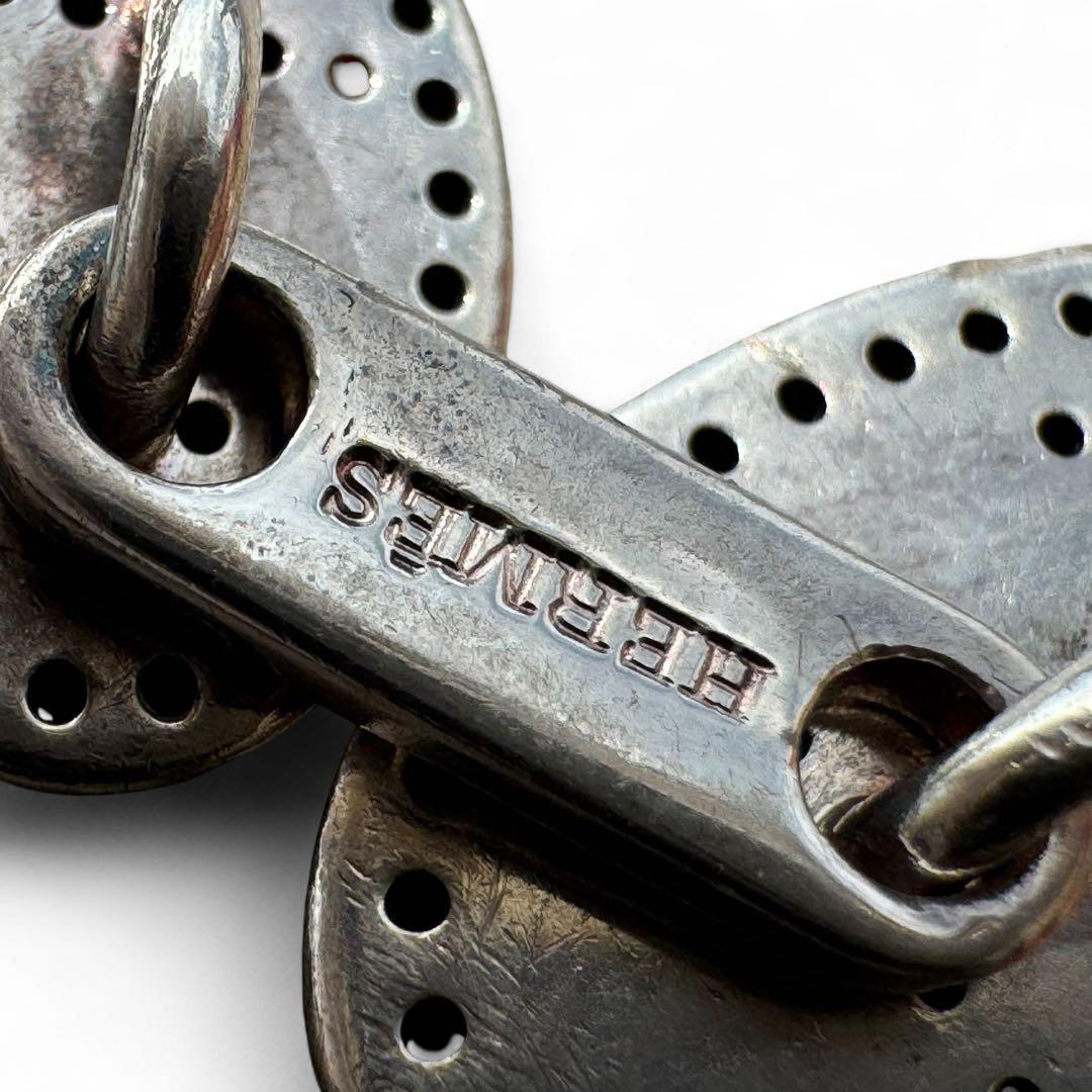 美品　エルメス　カフス　カフリンクス　エヴリン　エクリプス　Hロゴ　シルバー