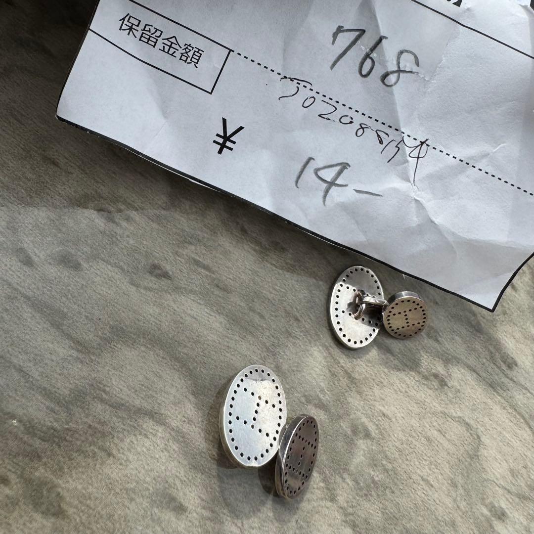 美品　エルメス　カフス　カフリンクス　エヴリン　エクリプス　Hロゴ　シルバー