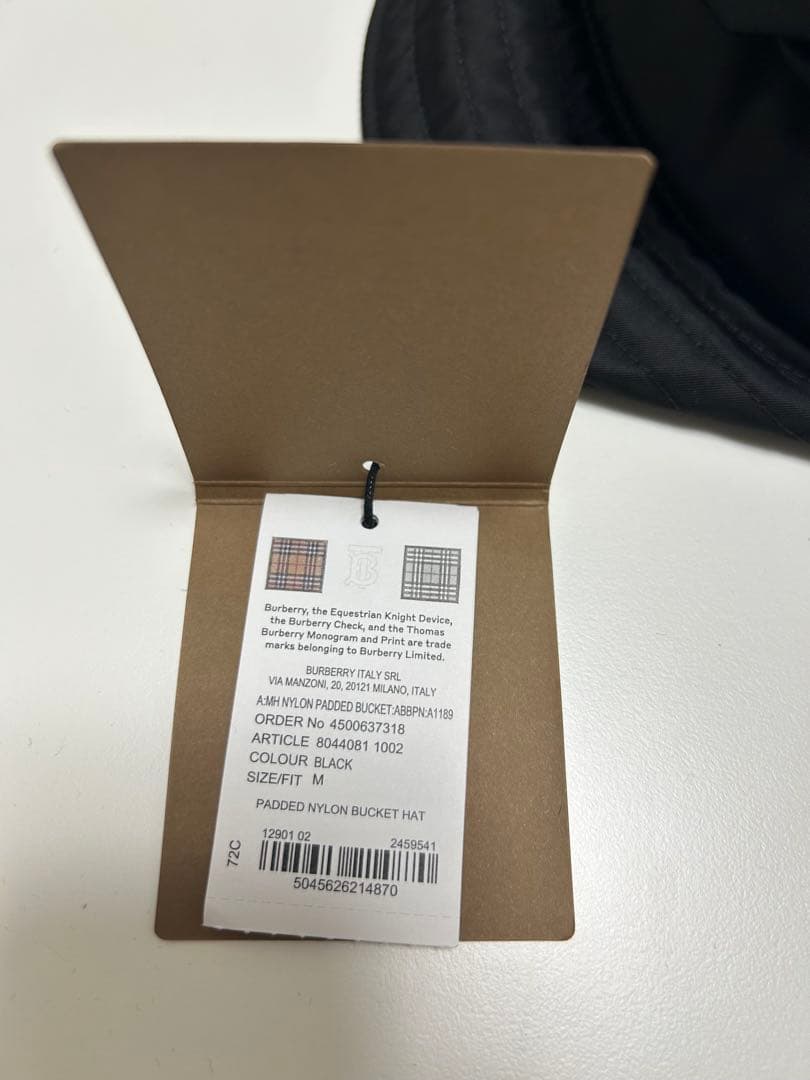BURBERRY ブラック バケットハット M
