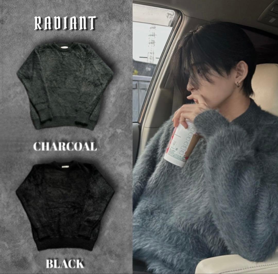 トップス RADIANT mohair knit charcoal