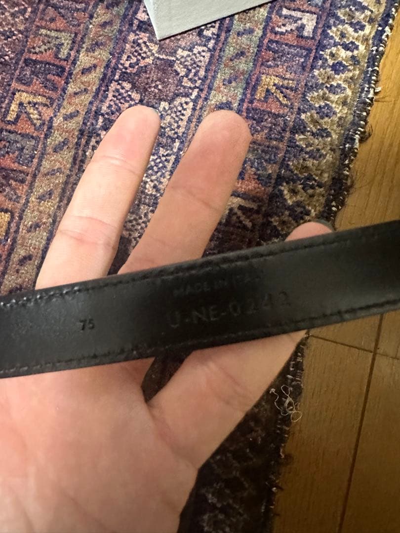 CELINE ブラックレザーベルト ゴールドバックル スモールトリオンフ 75