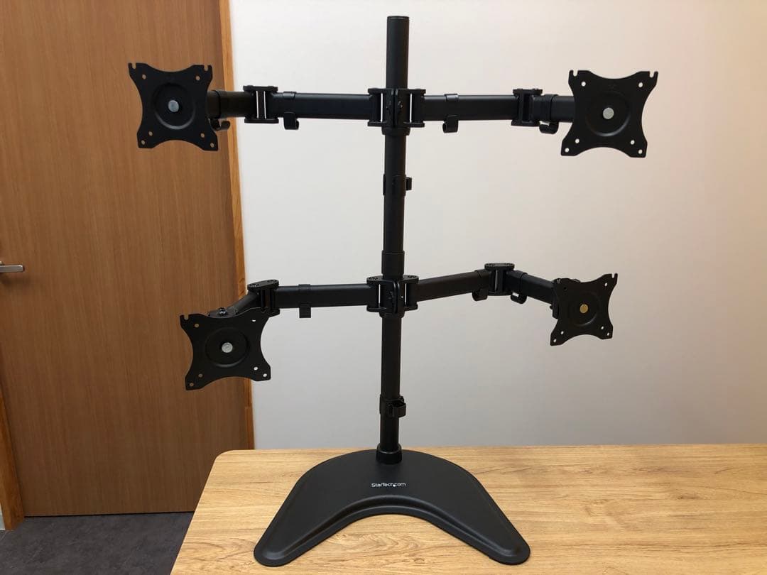【組立状態で発送】自立式モニタースタンド 27インチ4台用(2x2)モニタアーム