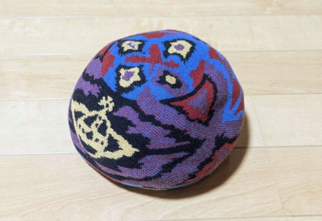 オーブ模様 ニット ベレー帽