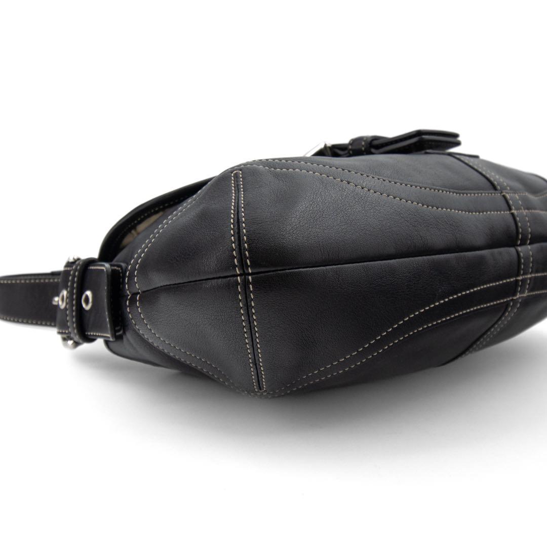 A076【美品】COACH／コーチ　ソーホー　ハンドバッグ　レザー　ブラック