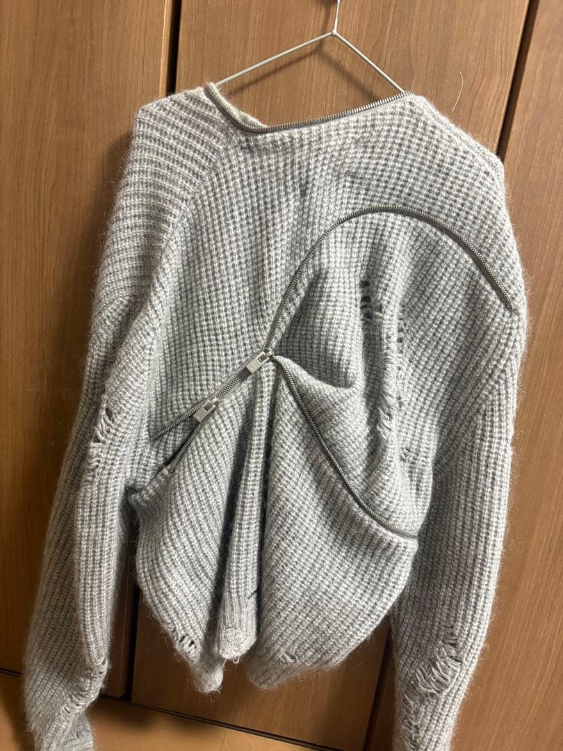 HELIOT EMIL DISTRESSED CARDIGAN グレー