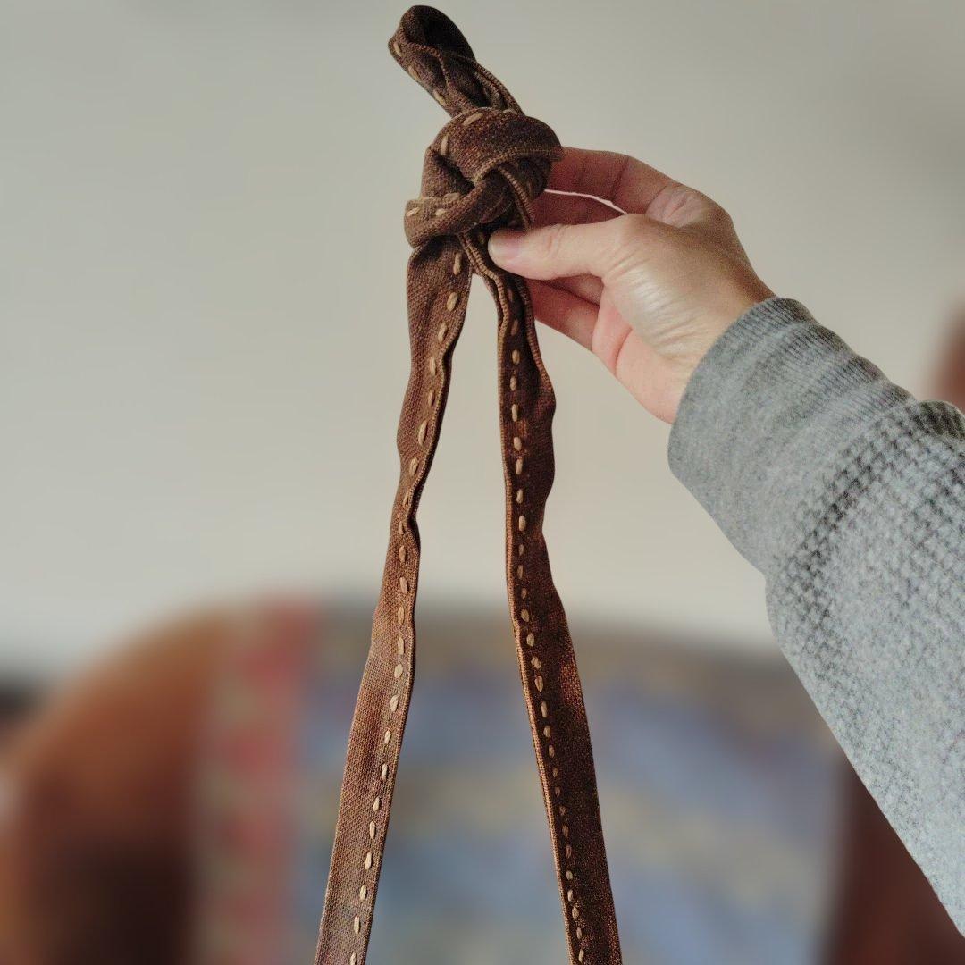 作家もの　山葡萄と柿渋古布のショルダー