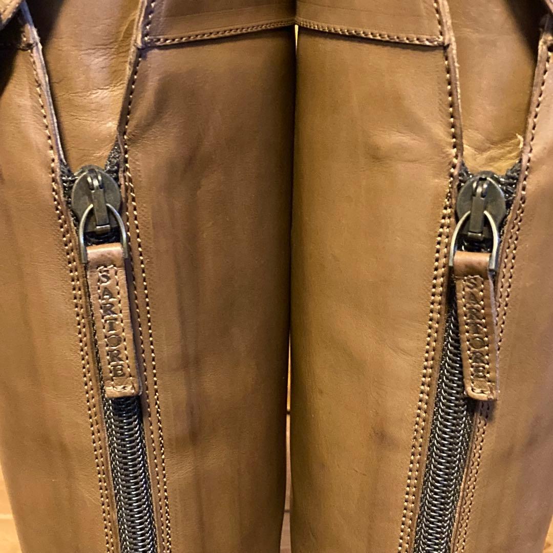 美品　SARTORE サルトル　シングルバックベルト　ジョッキーブーツ　ブラウン
