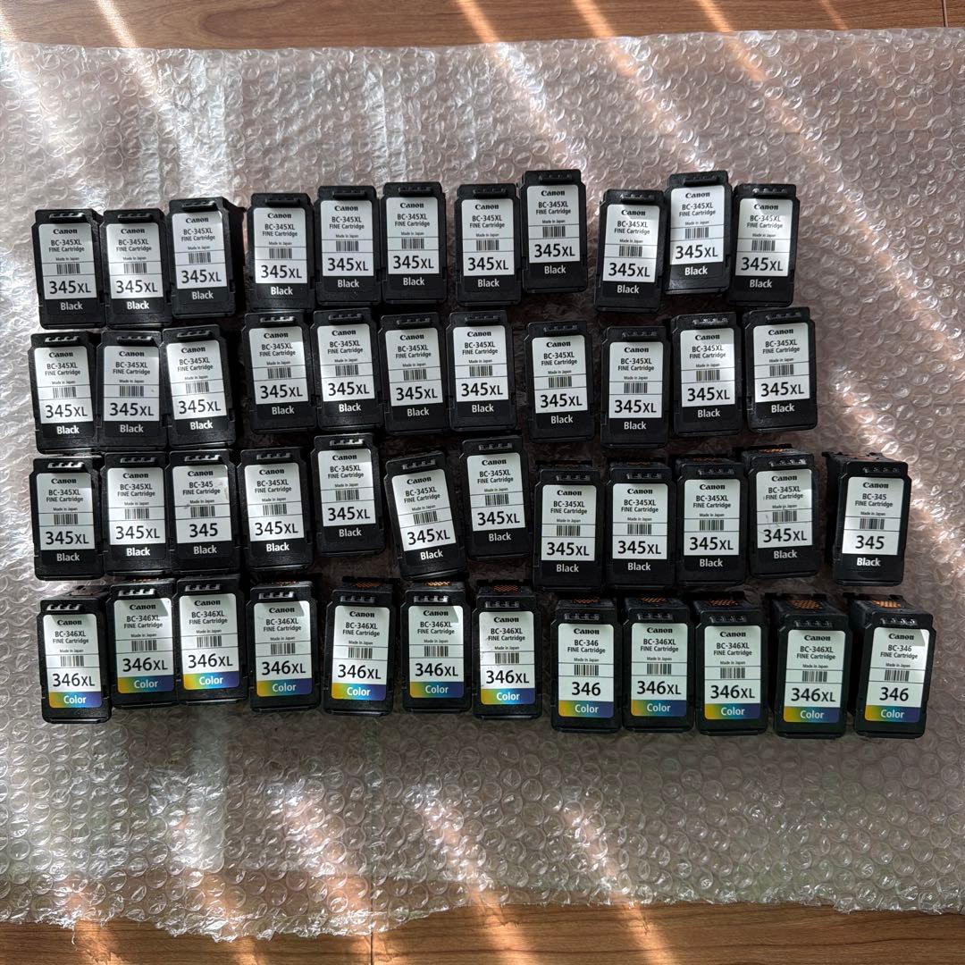 Canon純正　345XL等　空　インク　カートリッジ　46個　バラ可