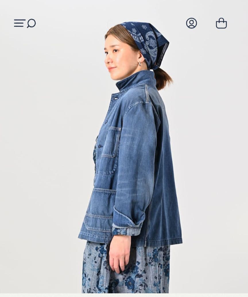 45rモンプデニムの908 4ポケットシャツ（インディゴ 淡）