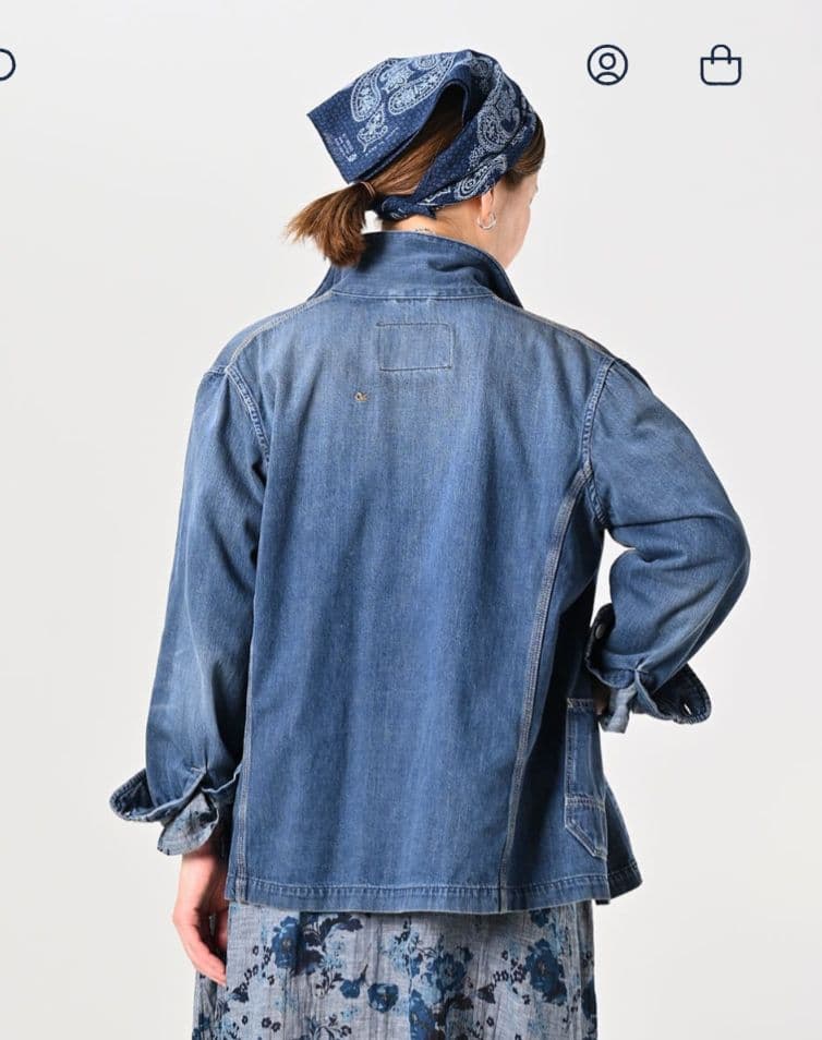 45rモンプデニムの908 4ポケットシャツ（インディゴ 淡）