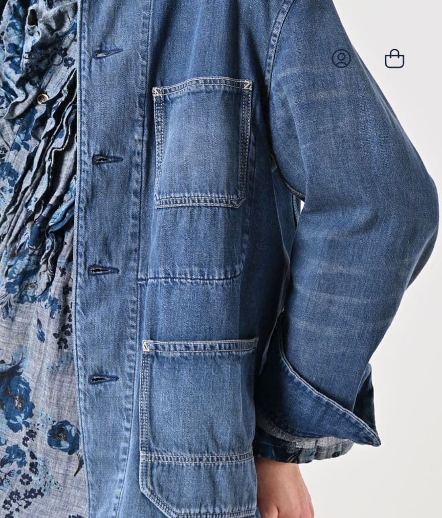 45rモンプデニムの908 4ポケットシャツ（インディゴ 淡）